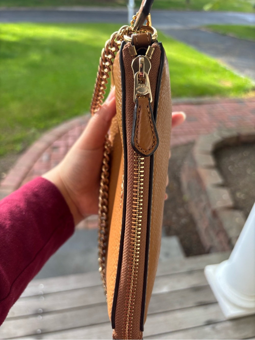 Coach Pebbled Leather Shoulder Bag in Penny/Gold - Picture 5 of 10